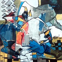 Ashkal, 18 x 18 Inch, Acrylic on Canvas, Figurative Painting, AC-ASH-335